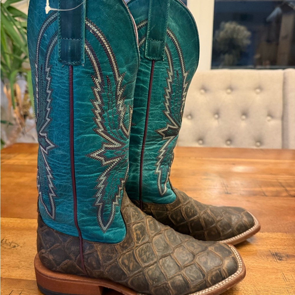 Macie Bean Reely Good Time Turquoise Boots l Size 6.5 - Picture 3 of 7